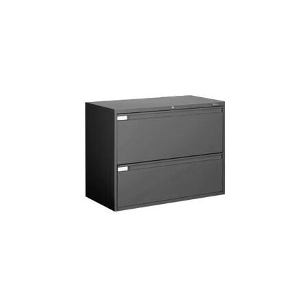 Gec Global 9300 Series 42"W 2 Drawer Binder Lateral File - Black 9342P2F-1H-BLK